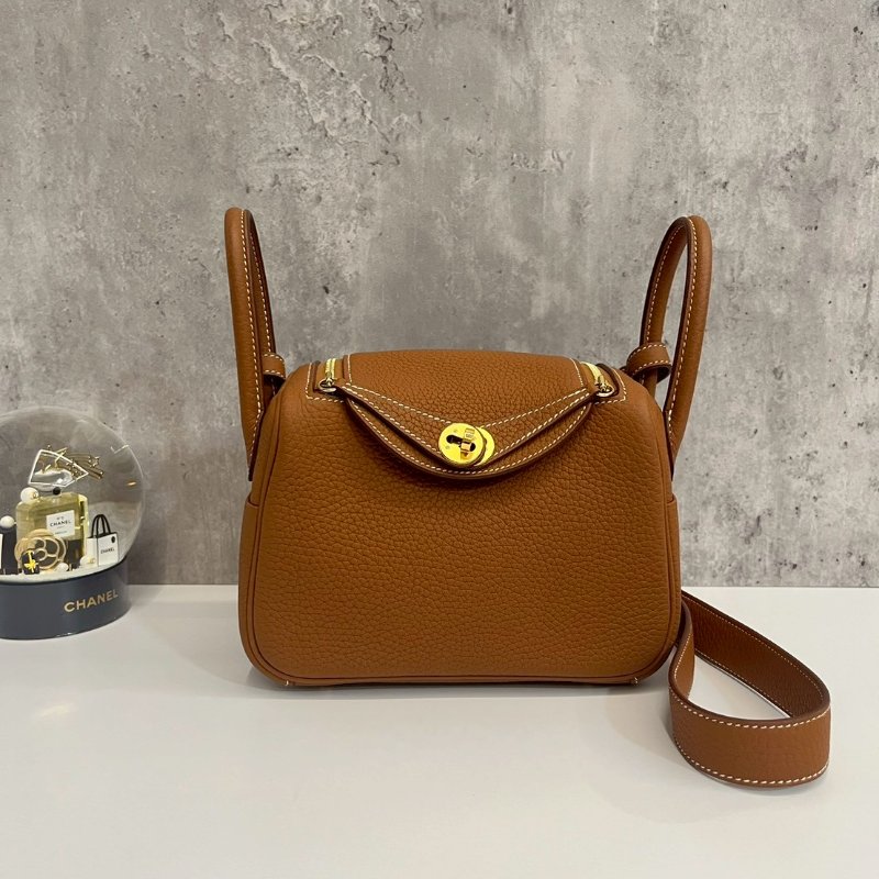 Hermes Mini Lindy 金棕U刻-0
