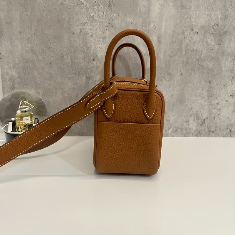 Hermes Mini Lindy 金棕U刻-4