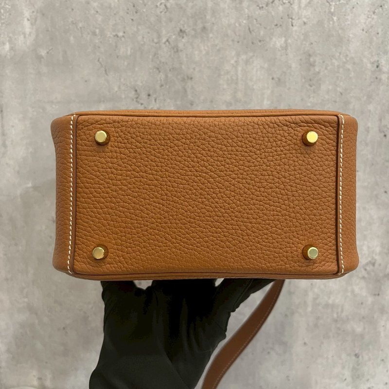 Hermes Mini Lindy 金棕U刻-7