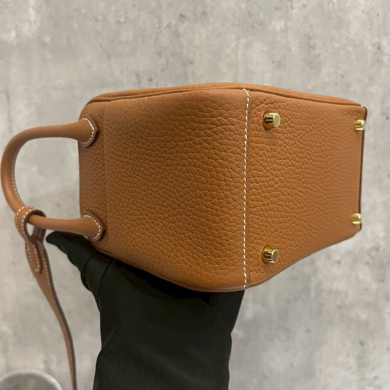 Hermes Mini Lindy 金棕U刻-8