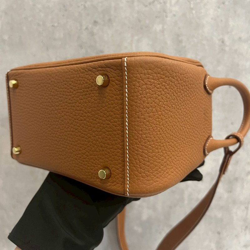Hermes Mini Lindy 金棕U刻-9