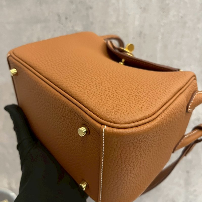 Hermes Mini Lindy 金棕U刻-11