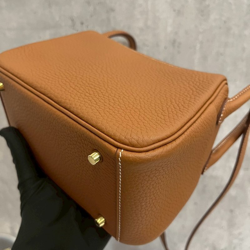 Hermes Mini Lindy 金棕U刻-13