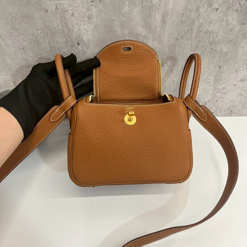 Hermes Mini Lindy 金棕U刻-14