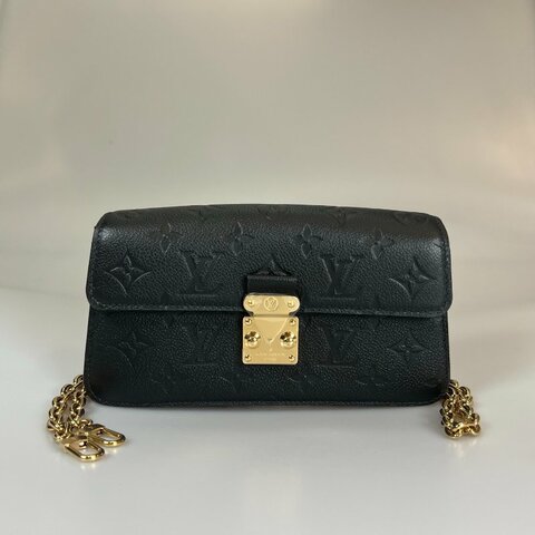 LV M82637/晶片款 黑皮革Wallet On Chain Métis金鍊包