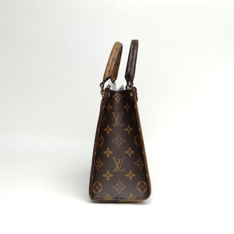 LOUIS VUITTON Onthego小號二合一寬肩帶老花PVC金扣晶片肩背包-1