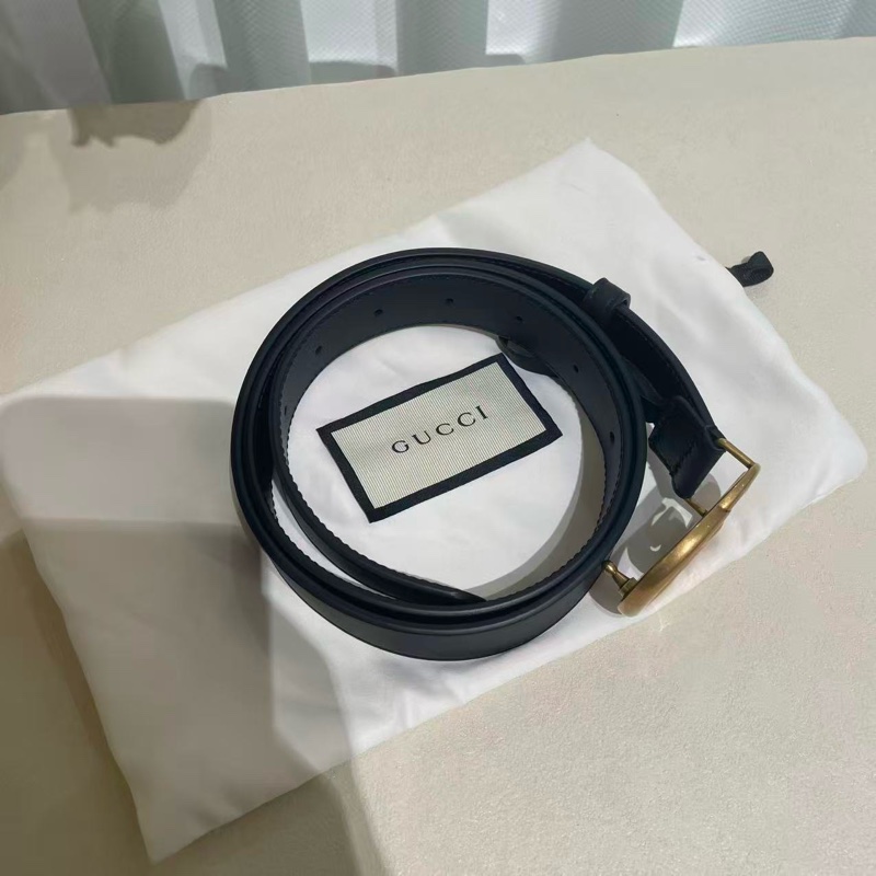 Gucci做舊扣全皮腰帶90碼-1
