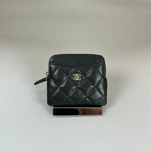 CHANEL CF吐司零錢包 荔枝黑 AP2061/保卡款31開