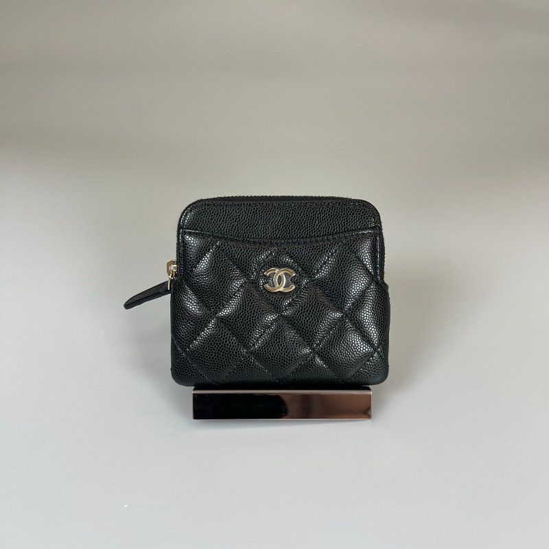 CHANEL CF吐司零錢包 荔枝黑 AP2061/保卡款31開-0