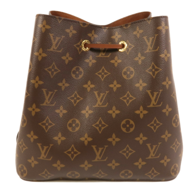 LOUIS VUITTON Monogram NeoNoe MM金扣肩背袋棕色-1