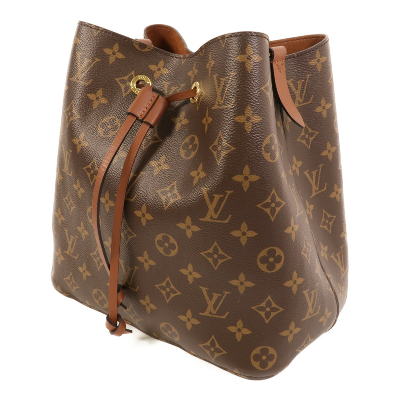 LOUIS VUITTON Monogram NeoNoe MM金扣肩背袋棕色-2