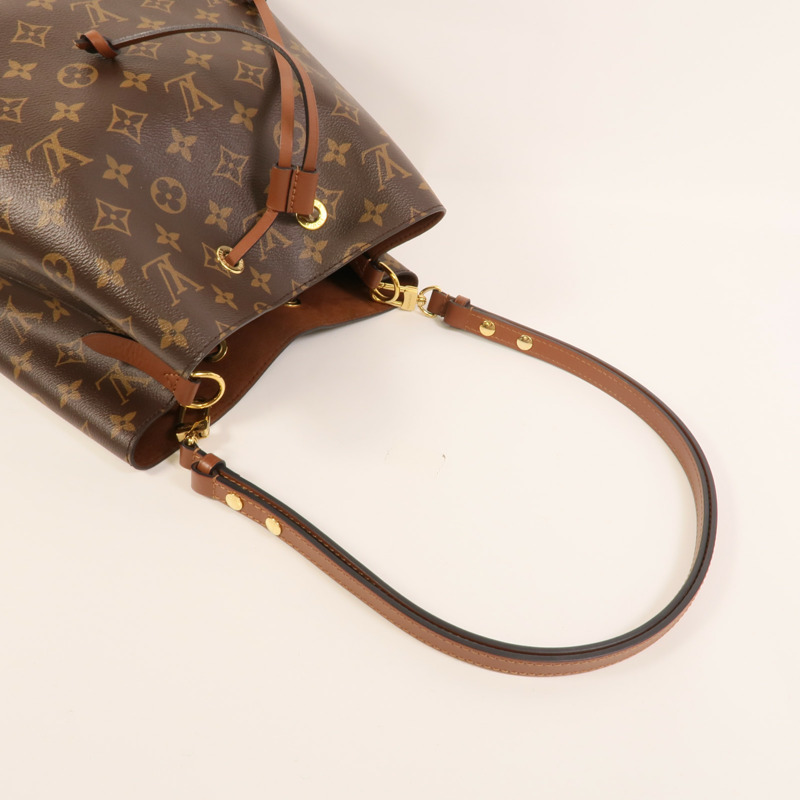 LOUIS VUITTON Monogram NeoNoe MM金扣肩背袋棕色-5