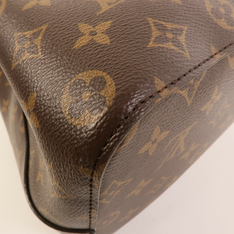 LOUIS VUITTON Monogram NeoNoe MM金扣肩背袋棕色-11