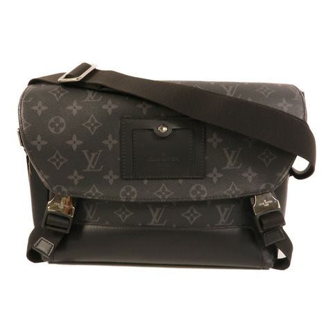 LOUIS VUITTON Monogram Eclipse Messenger PM Voyager銀扣肩背袋