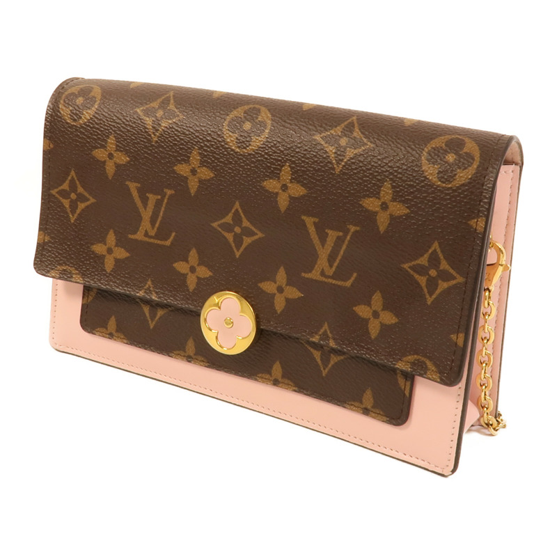 LOUIS VUITTON Monogram Flore Chain Wallet金扣鏈帶肩背袋-2