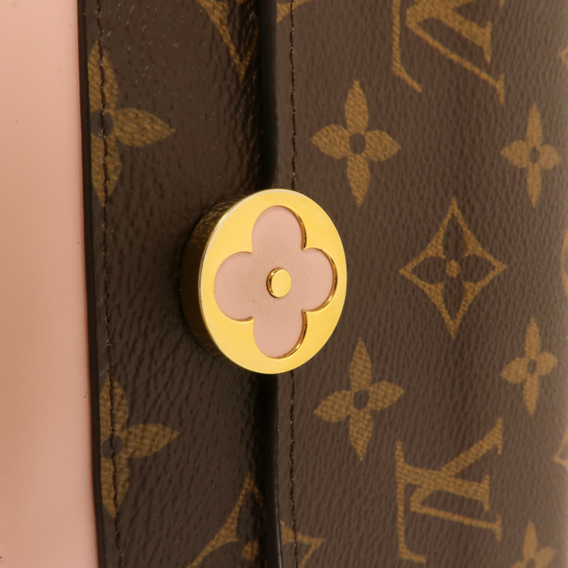 LOUIS VUITTON Monogram Flore Chain Wallet金扣鏈帶肩背袋-6