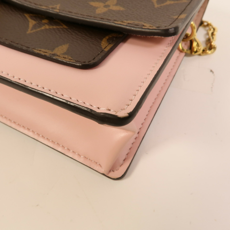 LOUIS VUITTON Monogram Flore Chain Wallet金扣鏈帶肩背袋-10