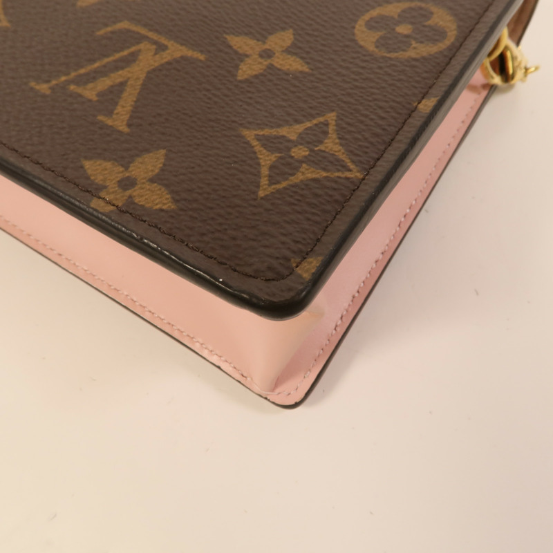 LOUIS VUITTON Monogram Flore Chain Wallet金扣鏈帶肩背袋-12