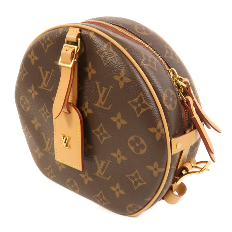 LOUIS VUITTON Monogram Boite Chapeau Souple金扣肩背袋棕色-2