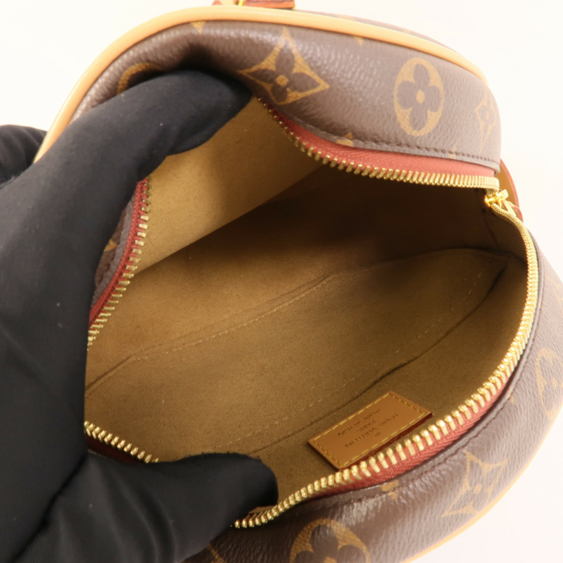 LOUIS VUITTON Monogram Boite Chapeau Souple金扣肩背袋棕色-4