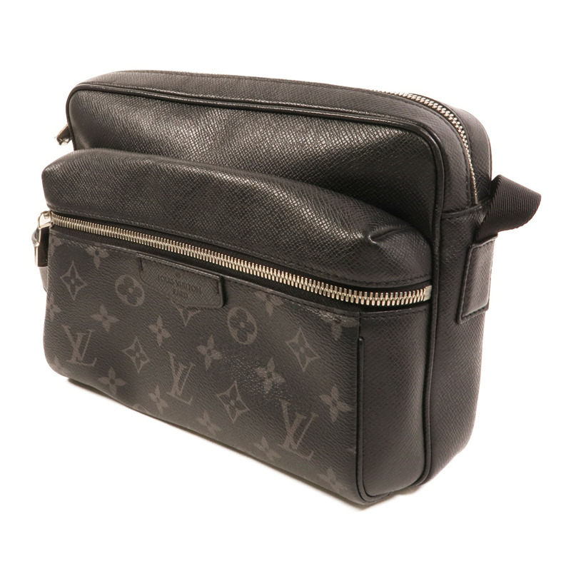 LOUIS VUITTON Monogram Eclipse/Taiga Outdoor Messenger銀扣肩背袋-2