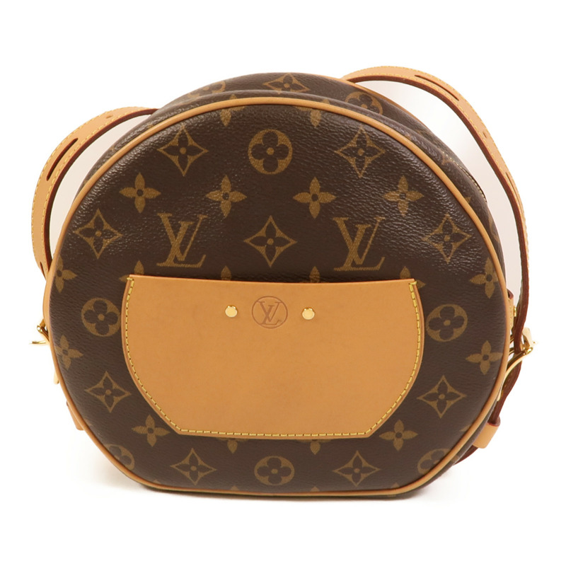 LOUIS VUITTON Monogram Boite Chapeau Souple金扣肩背袋棕色-1