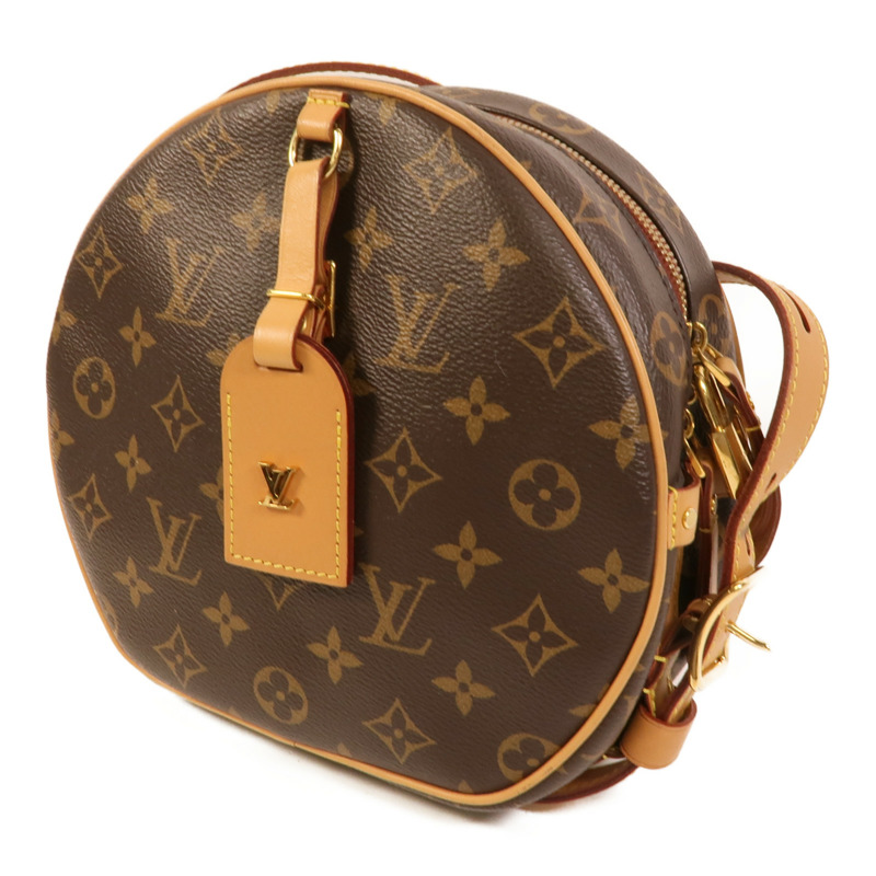 LOUIS VUITTON Monogram Boite Chapeau Souple金扣肩背袋棕色-2