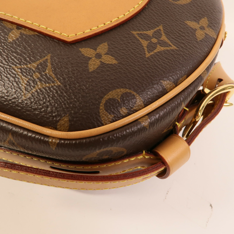 LOUIS VUITTON Monogram Boite Chapeau Souple金扣肩背袋棕色-11