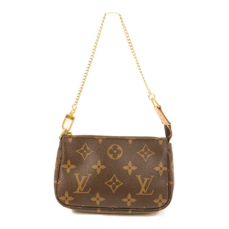 LOUIS VUITTON Monogram Mini Pochette Accessoires金扣手挽袋-1
