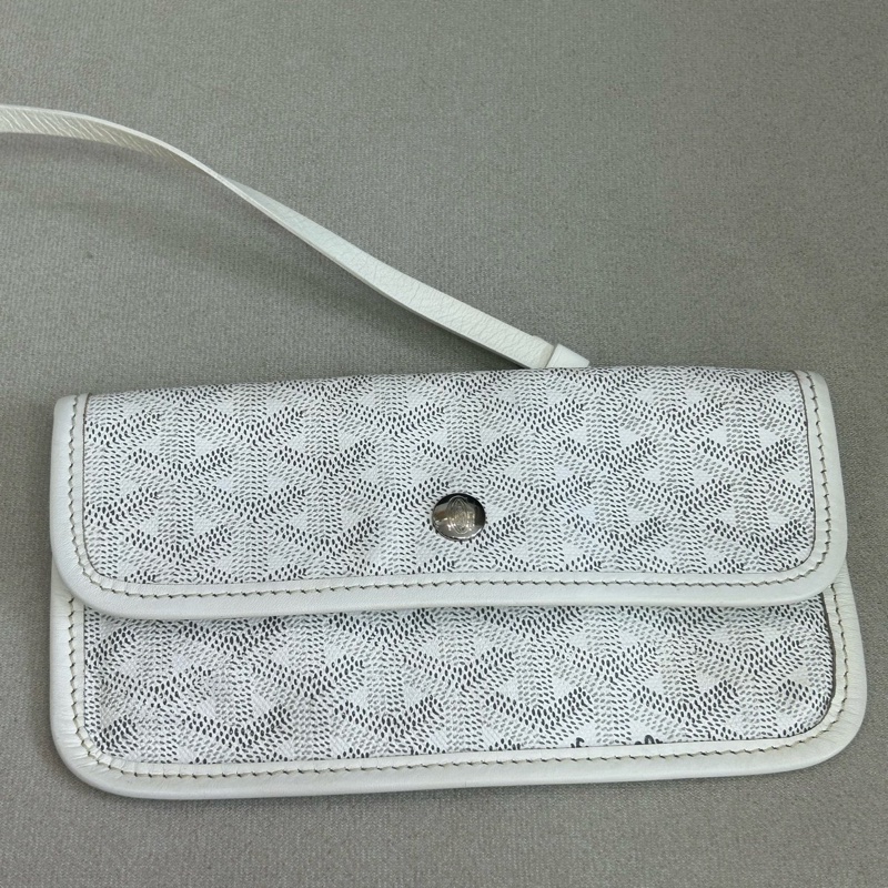 GOYARD/戈雅 Anjou白色Y字老花塗層帆布 子母包托特包購物袋 個性時尚 尺寸39*18*32cm-7