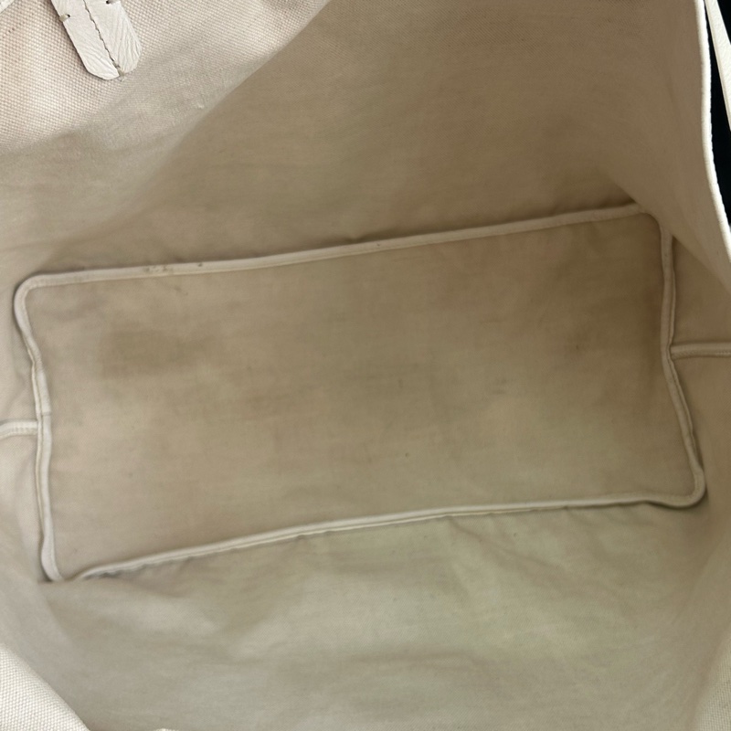 GOYARD/戈雅 Anjou白色Y字老花塗層帆布 子母包托特包購物袋 個性時尚 尺寸39*18*32cm-8