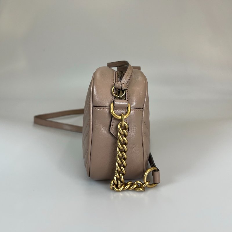 GUCCI 447632 藕粉Marmont相機包 24CM-2
