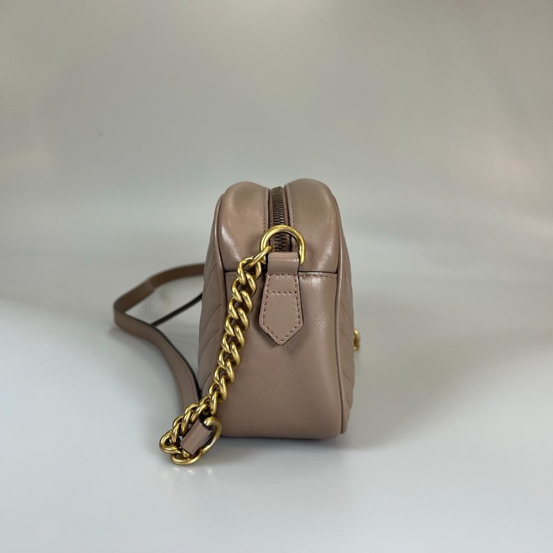 GUCCI 447632 藕粉Marmont相機包 24CM-3