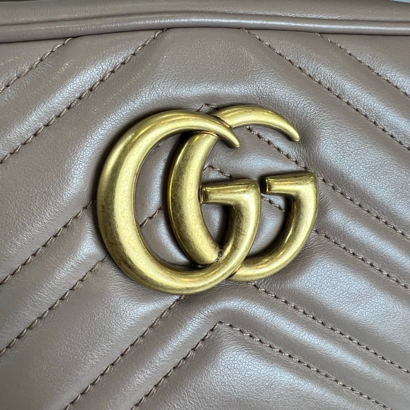 GUCCI 447632 藕粉Marmont相機包 24CM-6