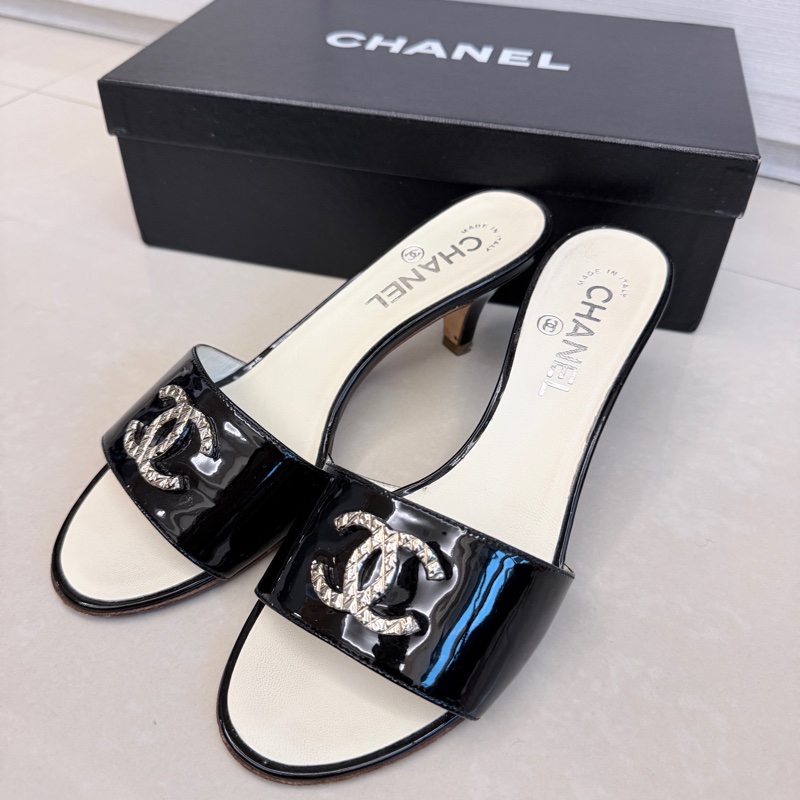Chanel 雙C LOGO 低跟鞋 涼鞋 拖鞋-2