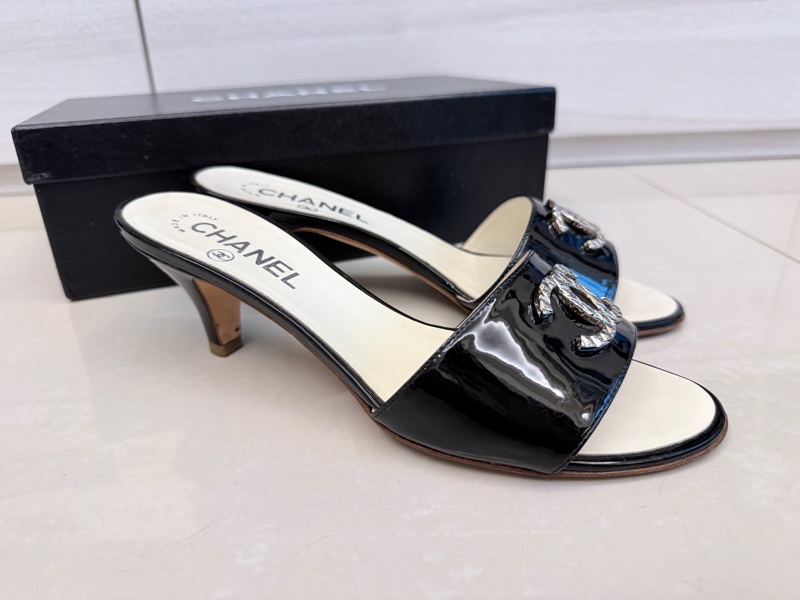 Chanel 雙C LOGO 低跟鞋 涼鞋 拖鞋-8