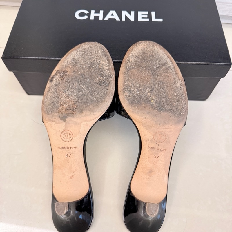 Chanel 雙C LOGO 低跟鞋 涼鞋 拖鞋-9
