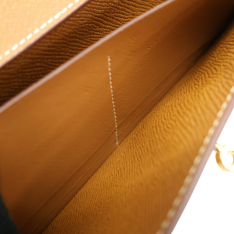 金棕色 Epsom牛皮 Kelly Long Wallet 兩折長夾 A刻 金扣【HERMES 愛馬仕】-5