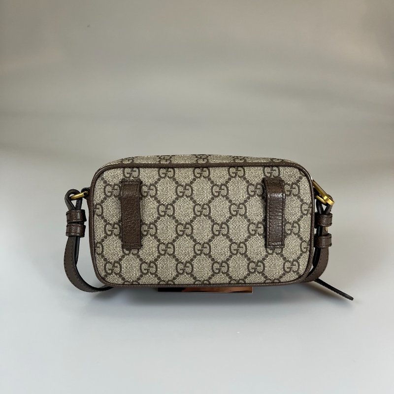 GUCCI 722557 老花雙拉鍊橫式相機腰包-1