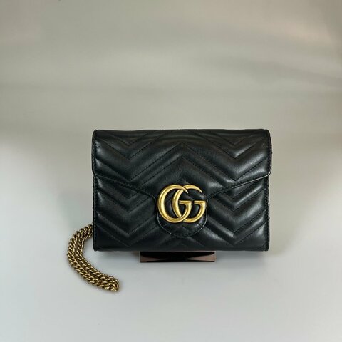 GUCCI 474575 黑金MARMONT WOC包