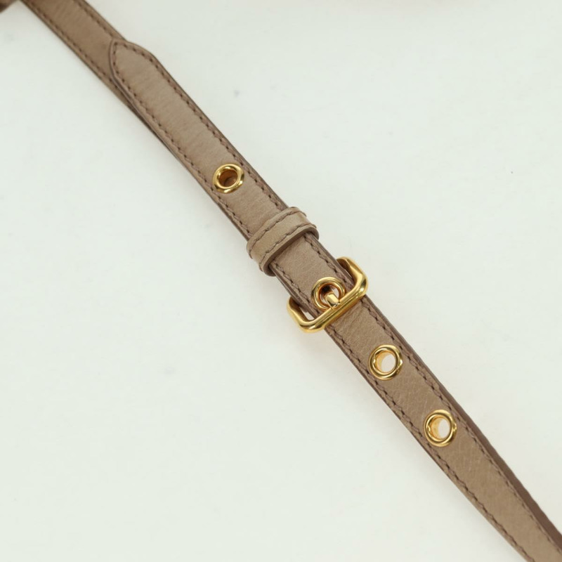 【日本直送】Miu Miu Matelasse 手提包 皮革 2way 米色 金 正品 177667V-14