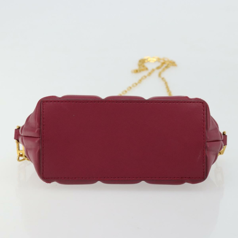 【日本直送】BOTTEGA VENETA 半月形鏈條包，皮革材質，波爾多紅金色，正品，貨號 177240A-4