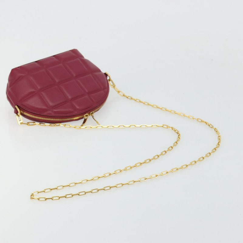 【日本直送】BOTTEGA VENETA 半月形鏈條包，皮革材質，波爾多紅金色，正品，貨號 177240A-6