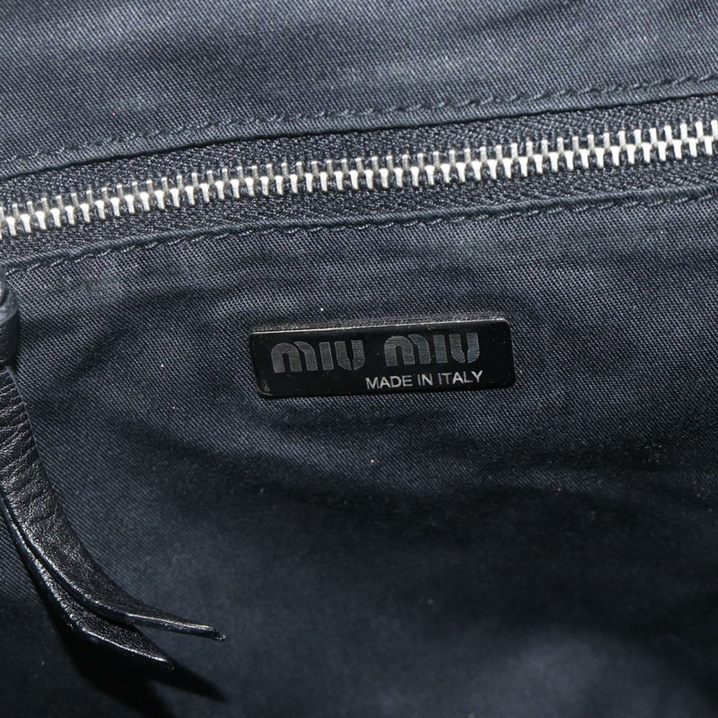 【日本直送】Miu Miu 黑色銀色斜紋軟呢單肩包 正品 179013A-16