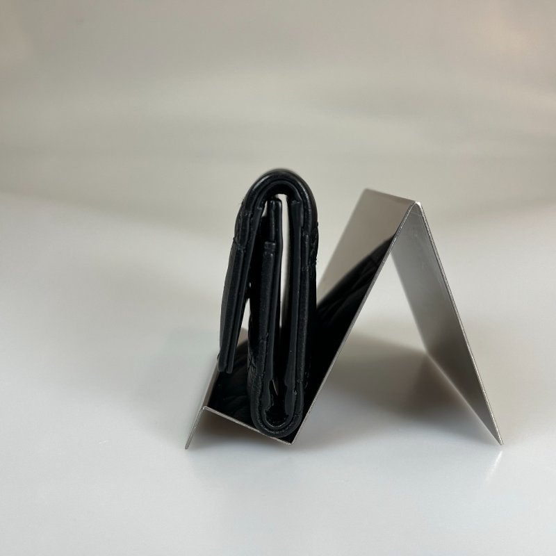 全新品 DIOR  黑CARO三折小短夾-3