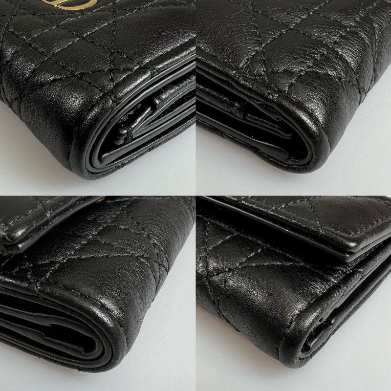 全新品 DIOR  黑CARO三折小短夾-9