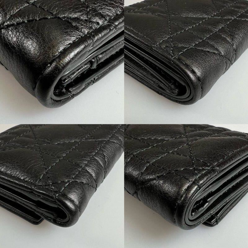 全新品 DIOR  黑CARO三折小短夾-10