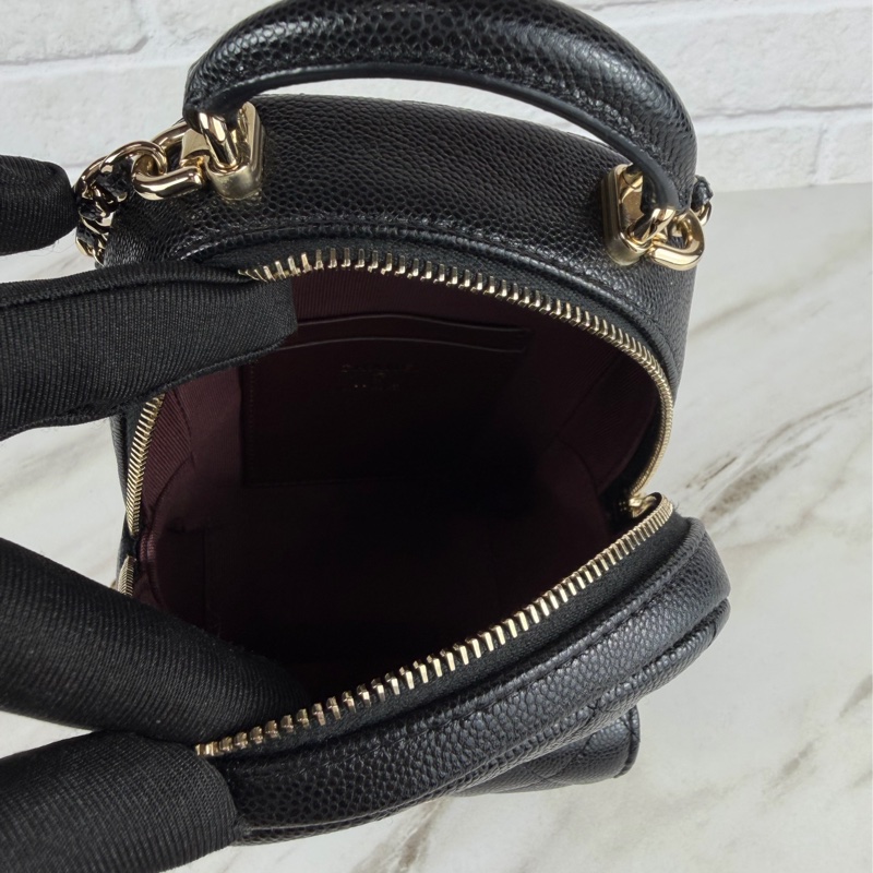 香奈兒Chanel Mini Backpack 黑色荔枝牛皮金釦 雙肩包 小書包 斜揹包-18
