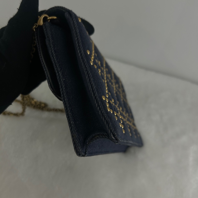 Dioraddict 單寧布鏈帶斜背包-6