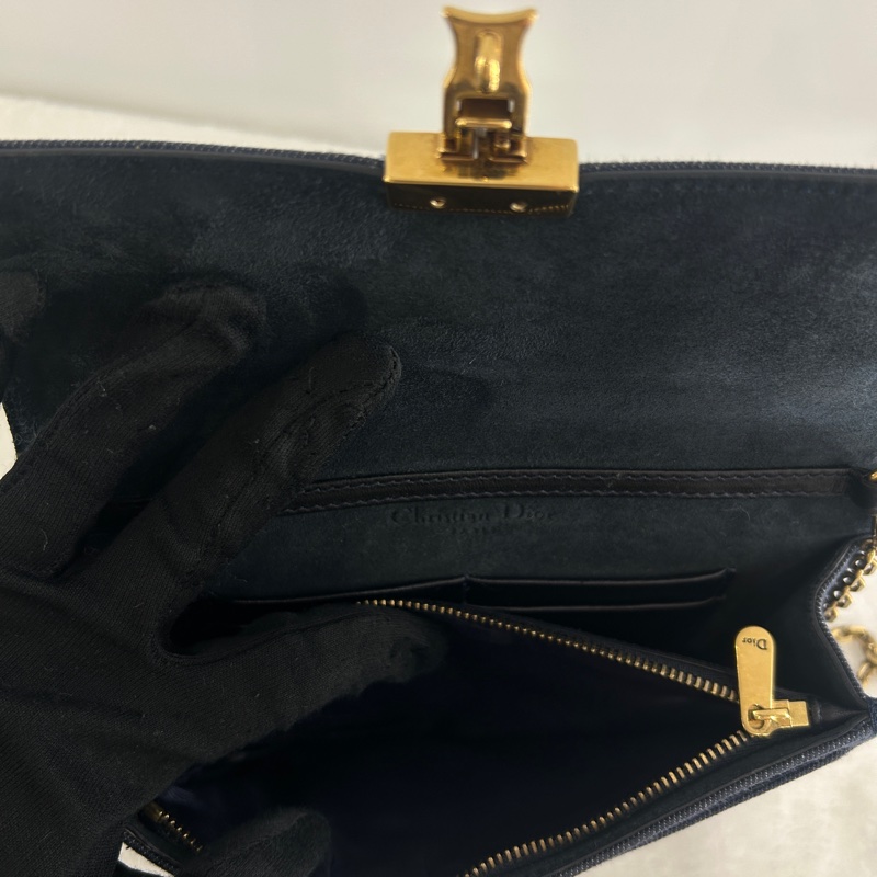 Dioraddict 單寧布鏈帶斜背包-10